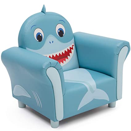 Cozy Children's Chair - Fun Animal Character, Blue Shark