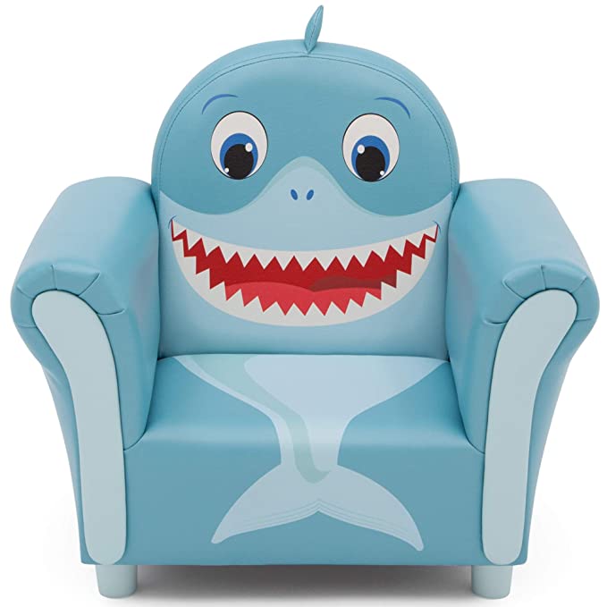 Cozy Children's Chair - Fun Animal Character, Blue Shark
