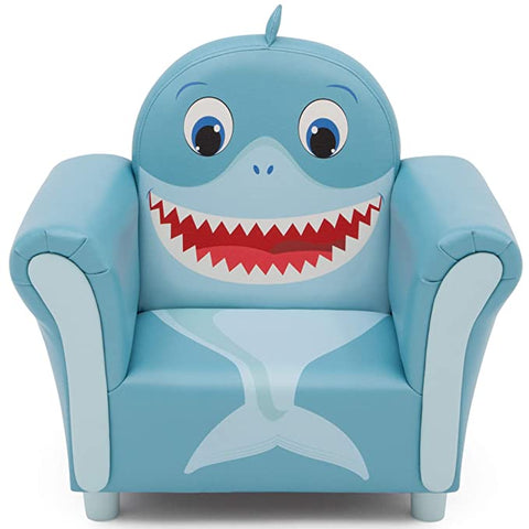 Cozy Children's Chair - Fun Animal Character, Blue Shark