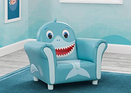 Cozy Children's Chair - Fun Animal Character, Blue Shark
